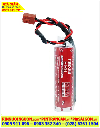 Maxell ER6CT-2WK (Zắc nâu nhỏ), Pin nuôi nguồn Maxell ER6CT-2WK Lithium Thionyl Chloride 3.6v AA 1800mAh (Nhật)